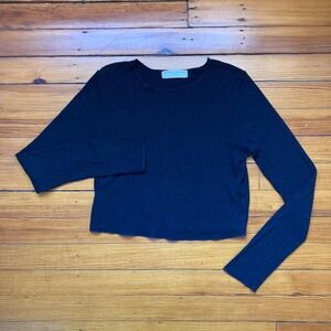 Project Social T urban outfitters cropped ribbed long sleeve black L